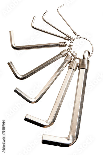 Photography set of iron metal allen keys