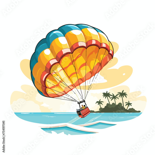 A parasailing adventure vector illustration