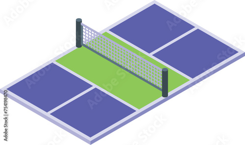 Pickleball field icon isometric vector. Sport game indoor. Person fitness tennis