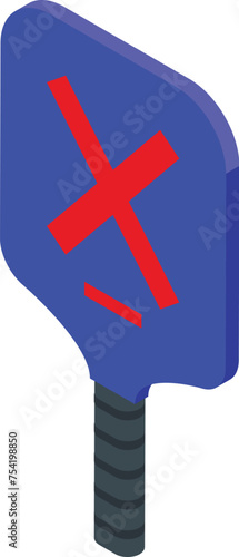 Blue color pickleball game icon isometric vector. Health artwork. Mascot outdoor