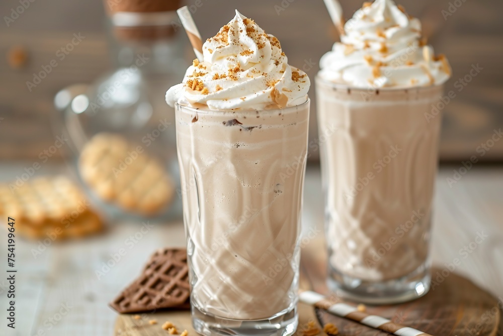 Glass of Whipped Cream and Nuts Glass of Whipped Cream and Nuts