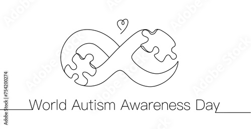 Infinity sign with puzzle pieces as a symbol of autism