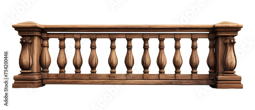 Balcony stone railing isolated on white background