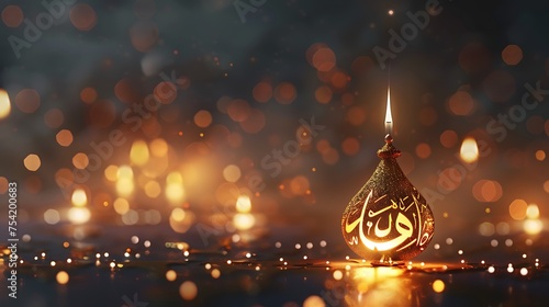 Arabic text of Eid Mubarak for the Muslim people group celebration festivity