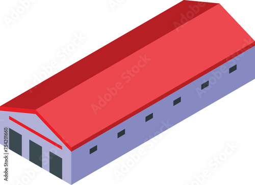 Chicken farm building icon isometric vector. Farmer village. Domestic barn