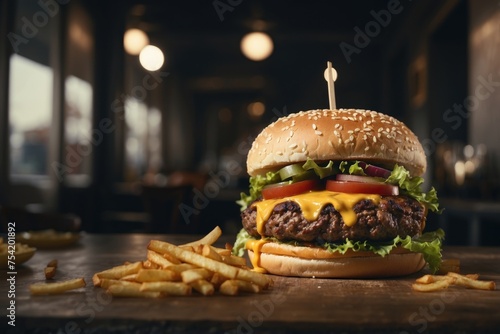 Hamburger close up