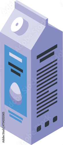 Egg package icon isometric vector. Farmer hen stable. Industry stable