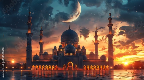 Eid mubarak islamic hello standard background