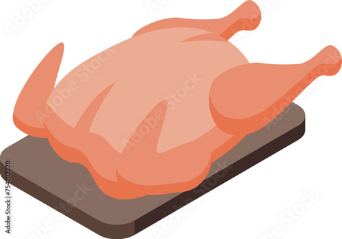 Raw chicken meat icon isometric vector. Feed production. Manufacturing meat