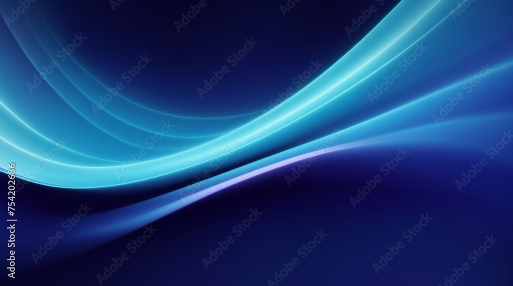 Serene digital abstract with sleek blue curves flowing gracefully 