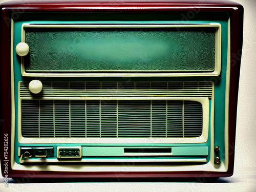 Obraz na płótnie Old Retro Radio, Oil Painting w salonie