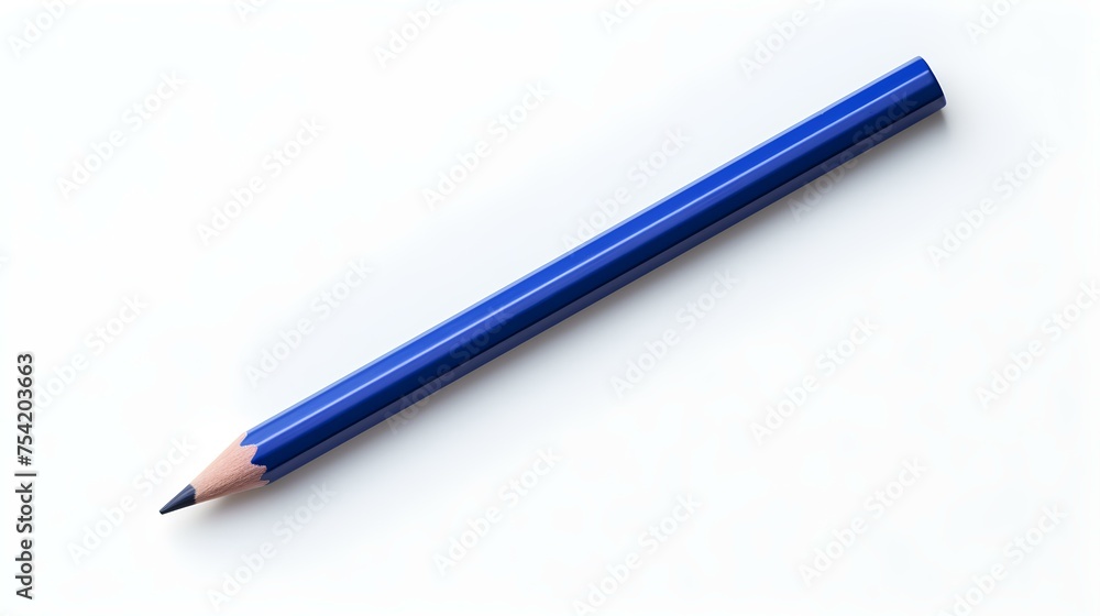 Navy Blue Pencil on a white Background. Education Template with Copy Space Navy Blue Pencil on a white Background. Education Template with Copy Space