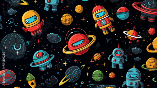 Interstellar Adventure Space Wallpaper. Generative AI