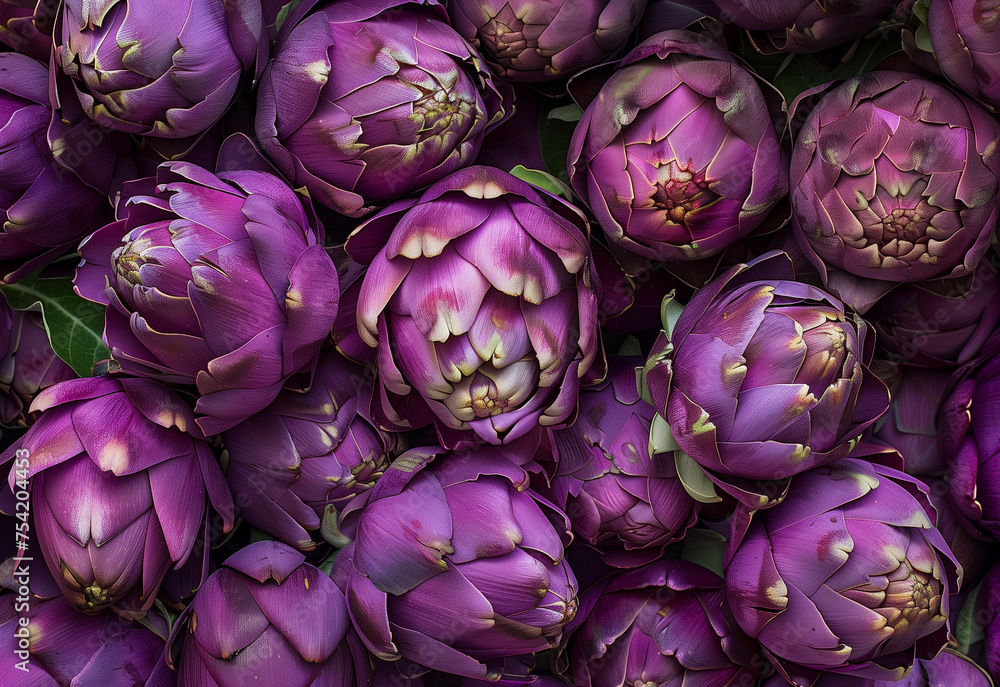 Fototapeta premium close up of a purple artichoke