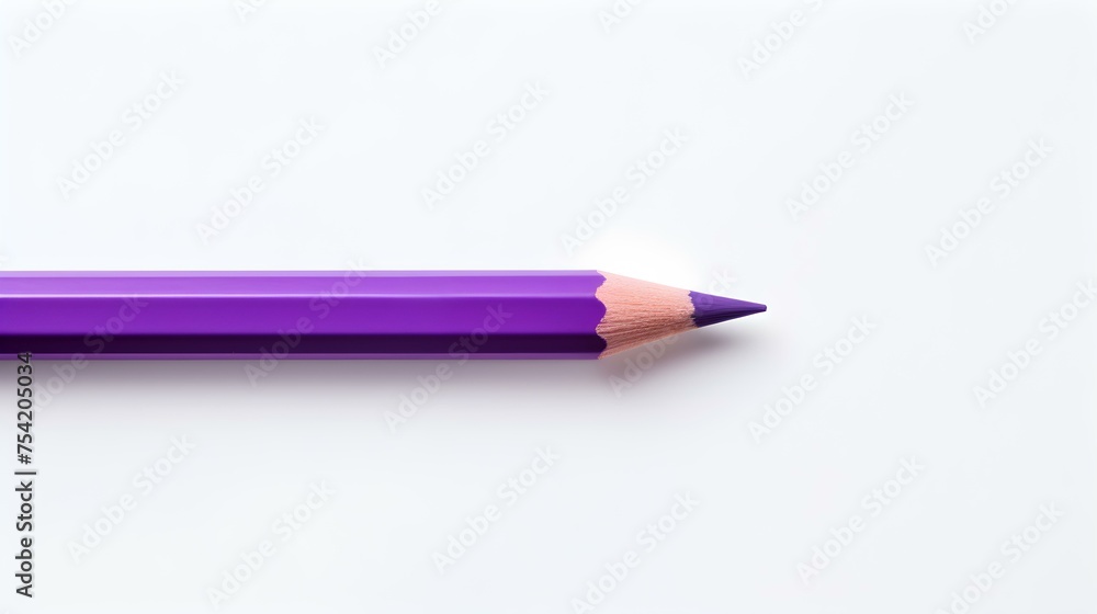 Purple Pencil on a white Background. Education Template with Copy Space Purple Pencil on a white Background. Education Template with Copy Space
