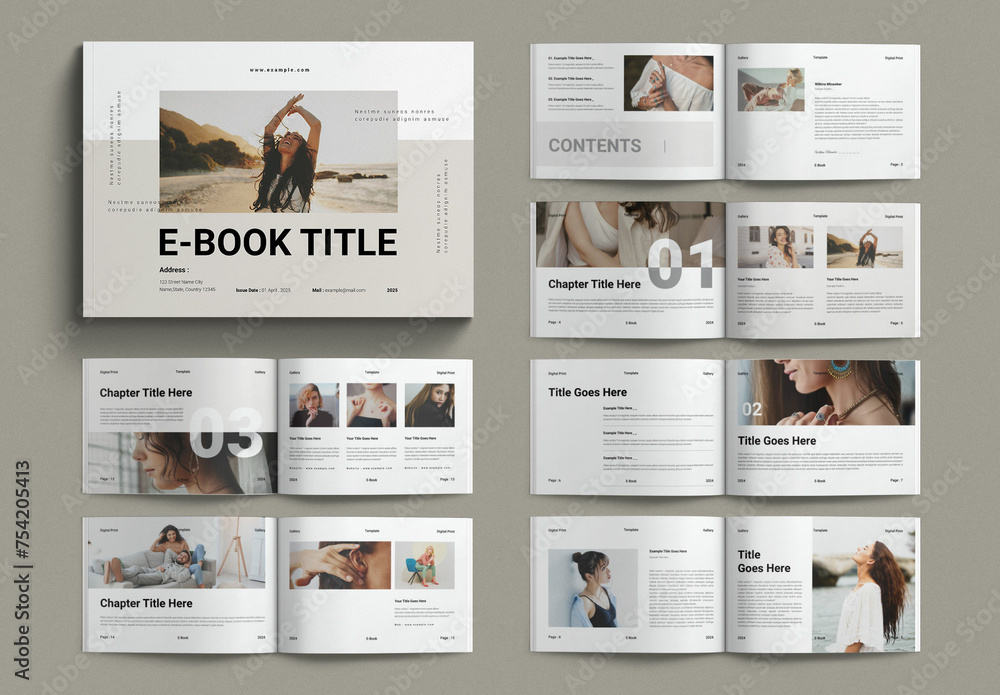 Modelo de Ebook Layout Design Template Landscape do Stock | Adobe Stock