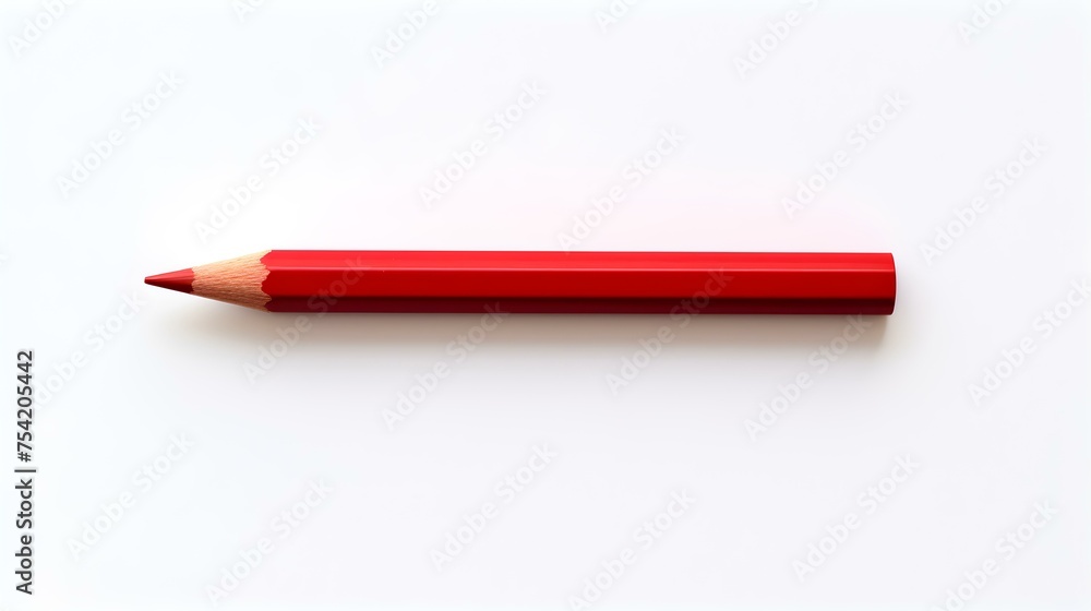 Red Pencil on a white Background. Education Template with Copy Space Red Pencil on a white Background. Education Template with Copy Space