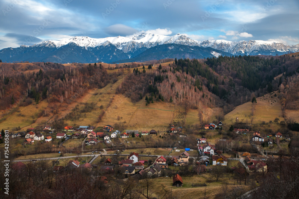 Scenic landscape of Bucegi mountains in the Romanian Carpathians