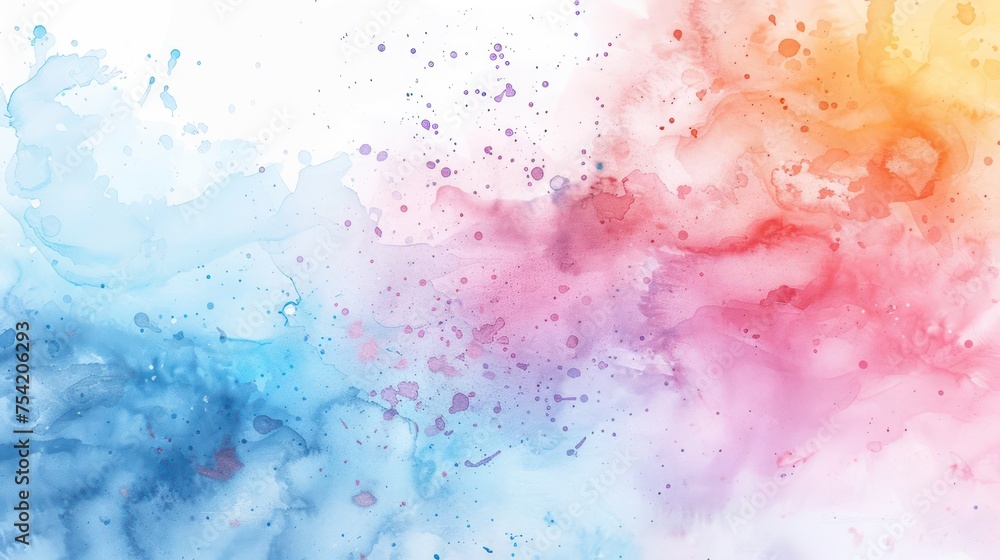 Obraz premium Watercolor background with splashes of various colors. Abstract texture made by hands