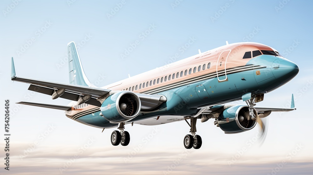 Typical Airplane Isolated on Transparent Background