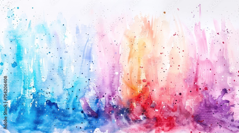 Fototapeta premium Watercolor background with splashes of various colors. Abstract texture made by hands