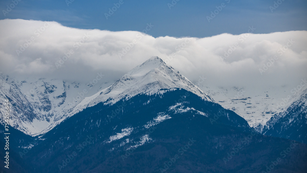 Scenic landscape of Fagaras mountains in the Romanian Carpathians