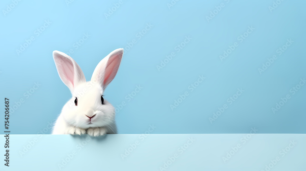 Obraz premium A happy white Easter bunny