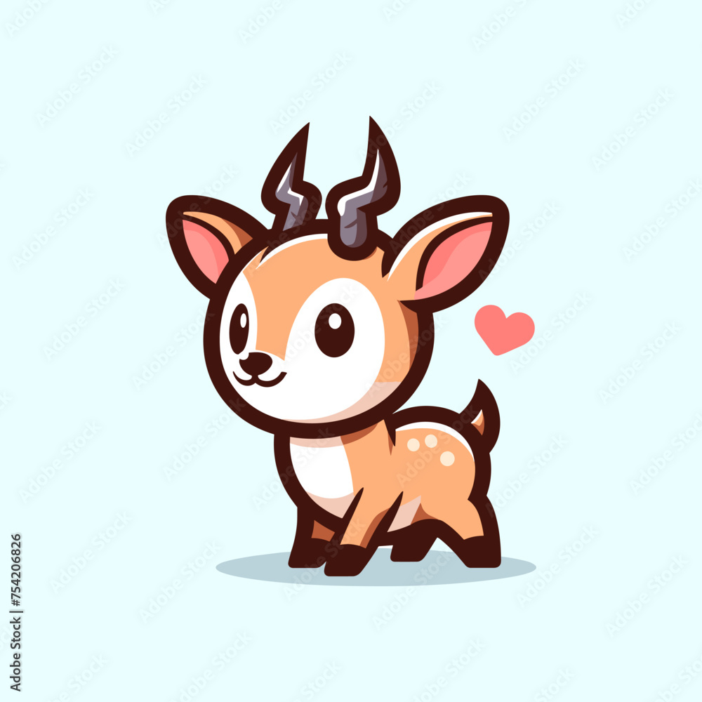 Antelope-Cute-Mascot-Logo-Illustration-Chibi-Kawaii is awesome logo, mascot or illustration for your product, company or bussiness Antelope-Cute-Mascot-Logo-Illustration-Chibi-Kawaii is awesome logo, mascot or illustration for your product, company or bussiness