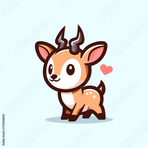 Antelope-Cute-Mascot-Logo-Illustration-Chibi-Kawaii is awesome logo  mascot or illustration for your product  company or bussiness