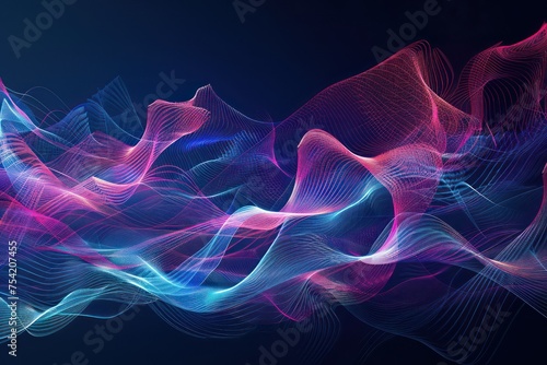 abstract colorful gradient waves on a black background