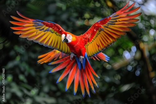 colorful pair of parrots in flight © AAA