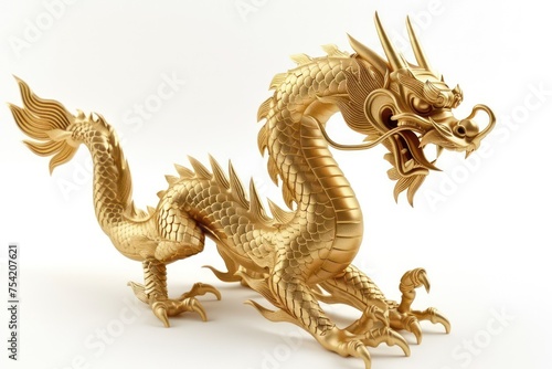 large piece of an asian gold dragon statue