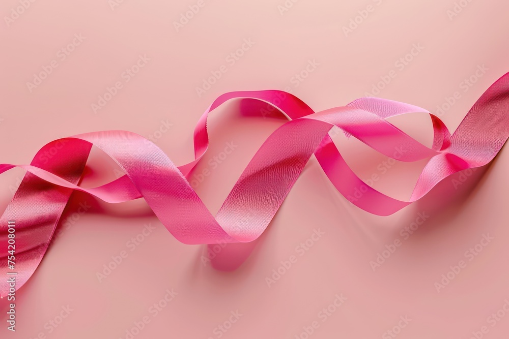 pink ribbon on a pink background pink ribbon on a pink background