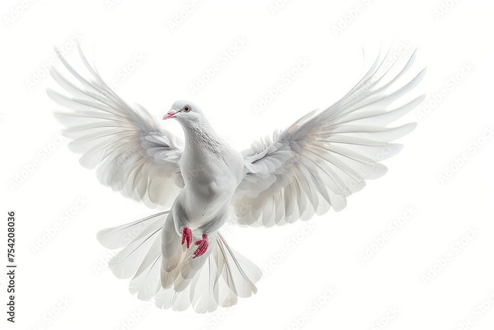 Obraz premium white dove flies free