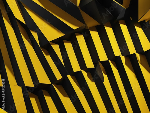 Wallpaper Mural Flat Black and yellow geometric abstraction, With generative aI Torontodigital.ca