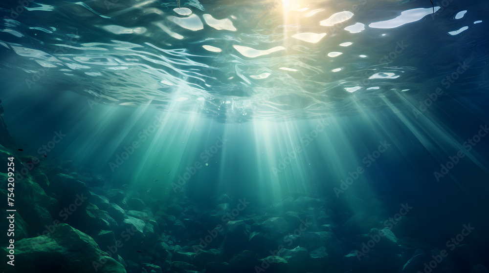 Fototapeta premium Underwater realistic landscape wallpaper