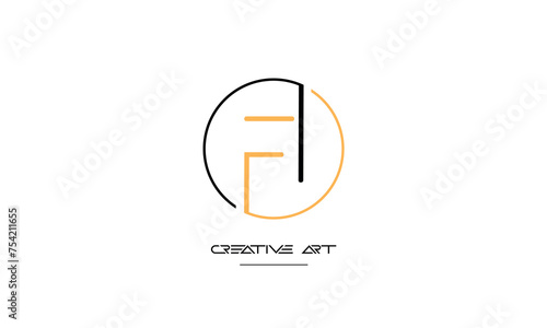 FI, IF, F, I abstract letters logo monogram