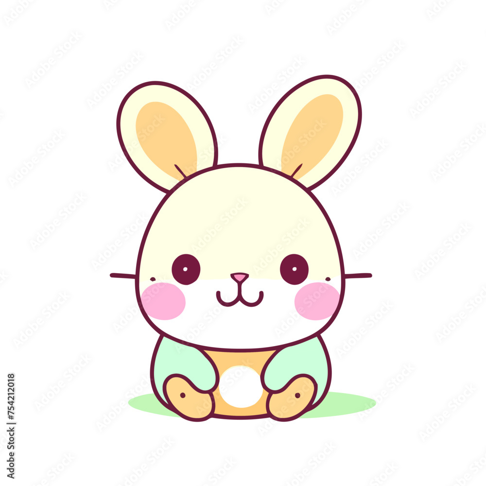 a cute mascot Rabbit logo, simple, vector art, flat design, white background a cute mascot Rabbit logo, simple, vector art, flat design, white background