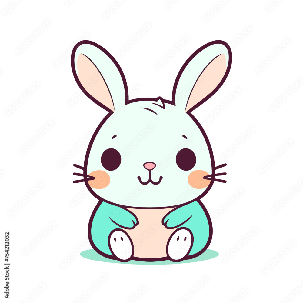 a cute mascot Rabbit logo, simple, vector art, flat design, white background a cute mascot Rabbit logo, simple, vector art, flat design, white background