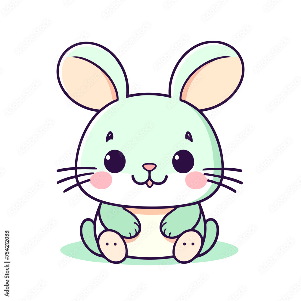 a cute mascot Rabbit logo, simple, vector art, flat design, white background a cute mascot Rabbit logo, simple, vector art, flat design, white background
