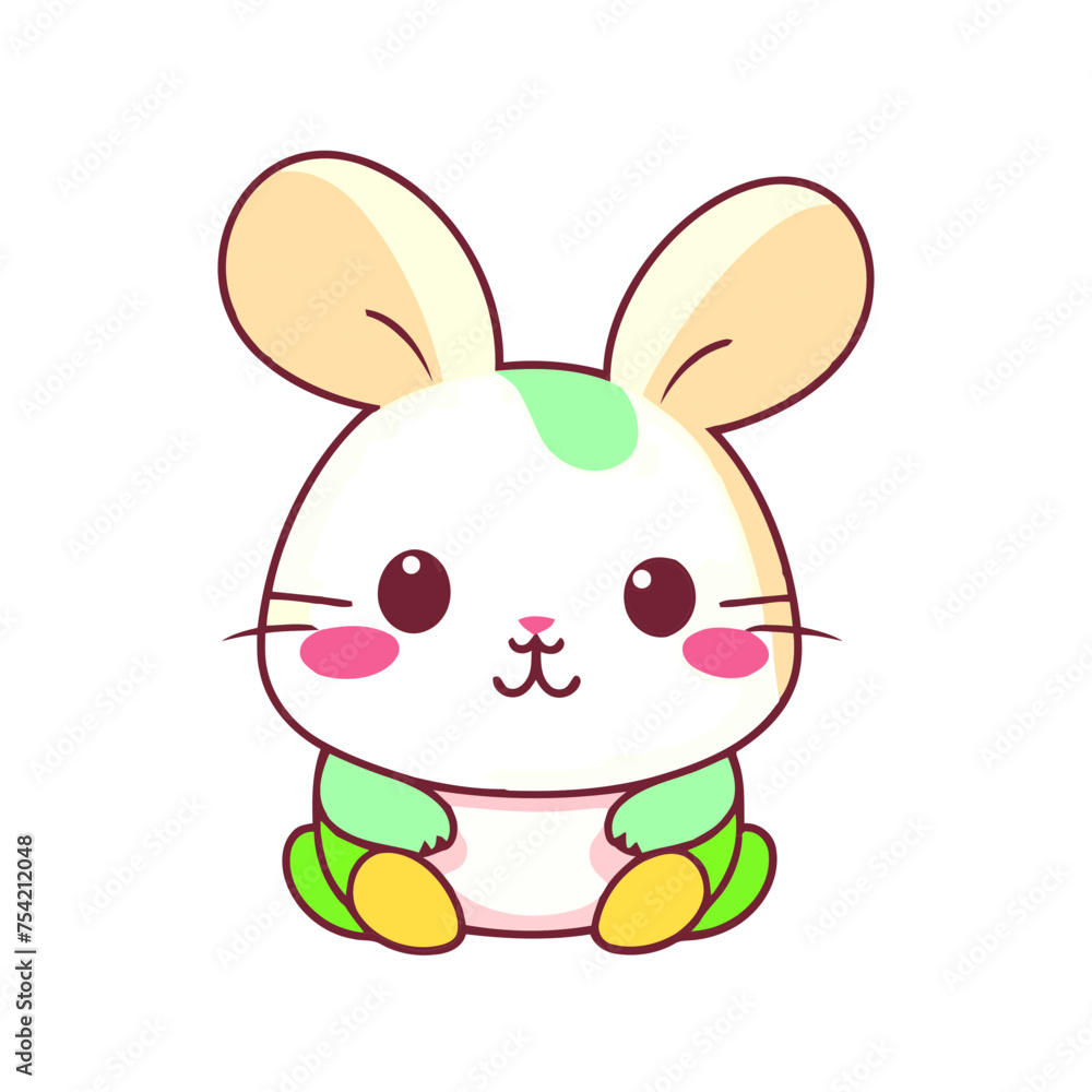 a cute mascot Rabbit logo, simple, vector art, flat design, white background a cute mascot Rabbit logo, simple, vector art, flat design, white background