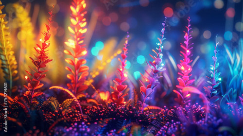 unusual plants illuminated by light background