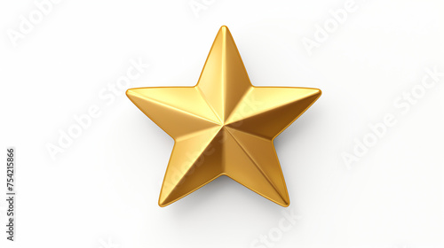 3d rendered gold star isolated on white