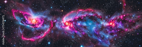 Nebula, a cosmic masterpiece of vibrant colors and swirling gases. It embodies the celestial birthplace of stars, capturing the awe-inspiring beauty of the universe. Generative AI. © Olga Khoroshunova
