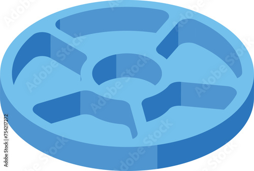 Divided meal tray icon isometric vector. Catering food holder. Serving plastic ware item