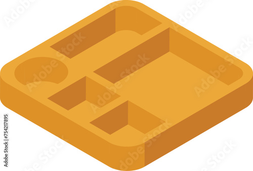 Divided serving tray icon isometric vector. Snacks food holder. Banquet aperitif platter