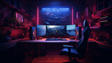 A general view of a professional gamers home office