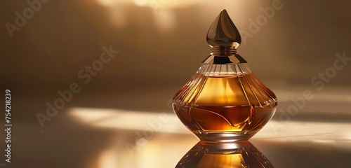 The allure of a perfume bottle, elegantly presented in high-definition, where every curve and facet is meticulously highlighted.