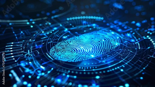 Biometric scanning, human identification and identity concept  photo