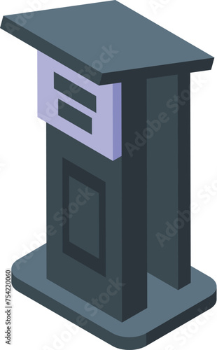 Ceremony tribune icon isometric vector. Conference presentation pulpit. Public event rostrum